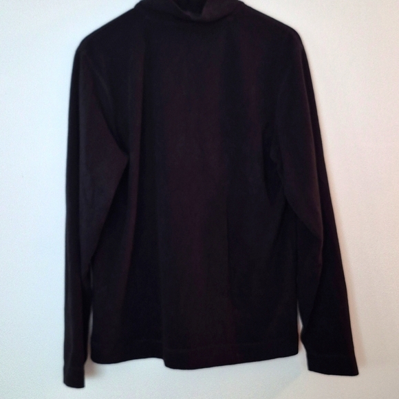 Rains Black Fleece Pullover 1/4 Zip Rubber Logo Cozy Outdoor Size Medium - Picture 3 of 7